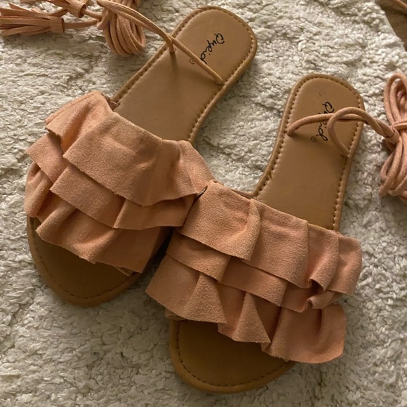 Nude Strap Up Sandals - Picture 4 of 5